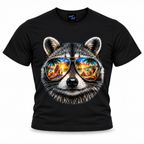 coolest,stuff,tshirt,shirt,tee,unisex,fashion,gift,graphic,apparel,streetwear,casual,clothing,outfit,trendy,raccoon,sunglasses,aviator,mirrored,reflection,beach,sunset,tropical,palms,ocean,summer,vacation,paradise,island,coastal,relaxation,cocktails,pineapple,bikini,sunbathing,women,sand,animal,wildlife,portrait,realistic,detailed,cool,playful,black