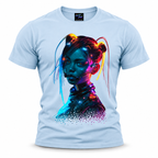 coolest,stuff,tshirt,shirt,tee,unisex,fashion,gift,graphic,apparel,streetwear,casual,clothing,outfit,trendy,cyberpunk,cyborg,android,neon,futuristic,scifi,technology,robotics,cybernetic,digital,portrait,woman,headset,circuitry,wires,pixels,glitch,dissolve,cyan,glowing,metallic,industrial,dystopian,transhumanism,illustration,graphic,blue