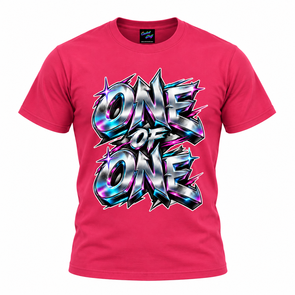 One of One Chrome Graffiti T-Shirt – Neon Streetwear Graphic Tee