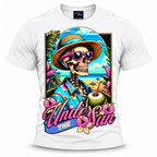 coolest,stuff,tshirt,shirt,tee,unisex,fashion,gift,bold,graphic,apparel,streetwear,casual,clothing,trendy,skeleton,skull,summer,beach,tropical,vacation,sun,sunglasses,coconut,drink,straw,hat,hawaiian,hibiscus,floral,palms,ocean,sand,island,paradise,relaxation,retro,vintage,colorful,turquoise,humor,holiday,coastal,cartoon,illustration,typography,white