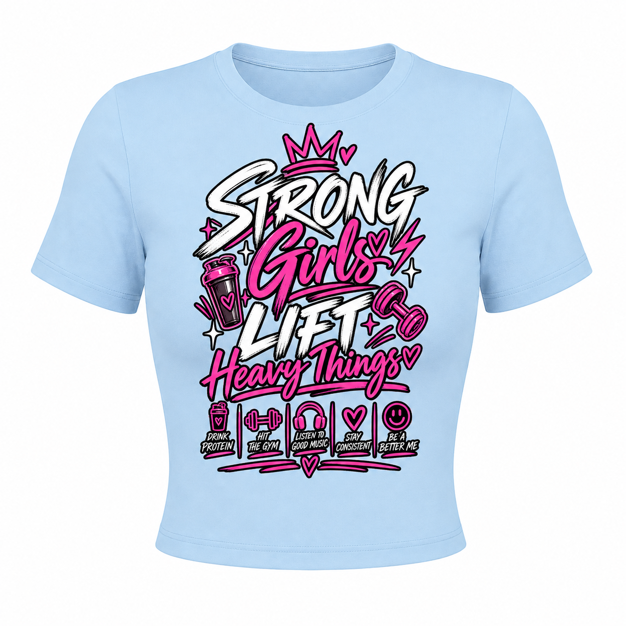 Strong Girls Lift Heavy Things Women’s Performance Top – Gym & Fitness Workout Shirt