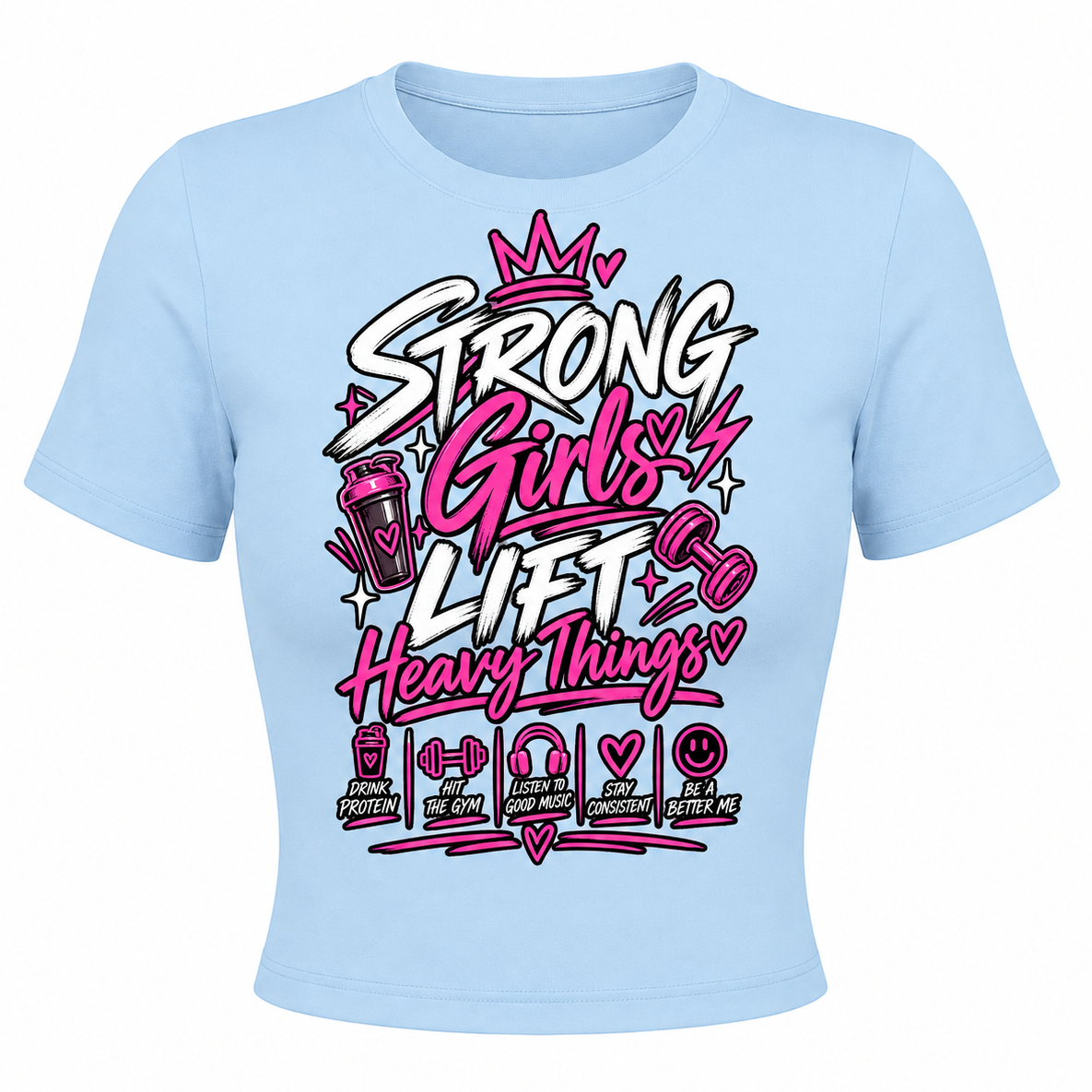 Strong Girls Lift Heavy Things Women’s Performance Top – Gym & Fitness Workout Shirt