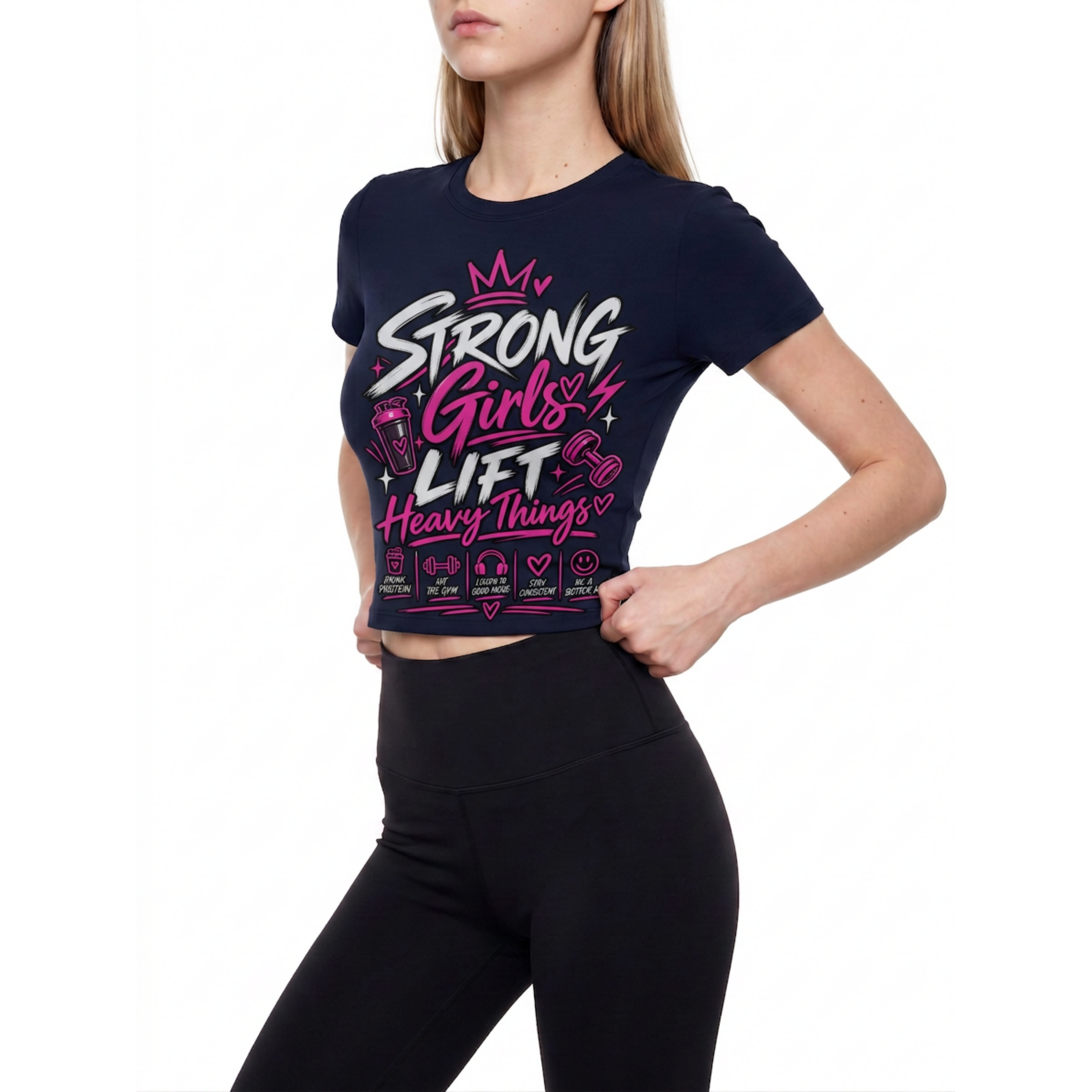 Strong Girls Lift Heavy Things Women’s Performance Top – Gym & Fitness Workout Shirt