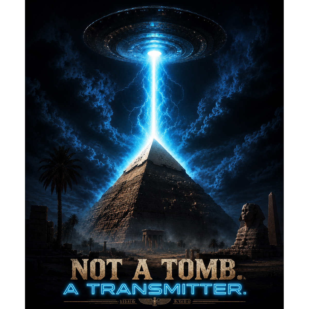 Not A Tomb. A Transmitter. | Ancient Egypt UFO Pyramid Sci-Fi Graphic T-Shirt