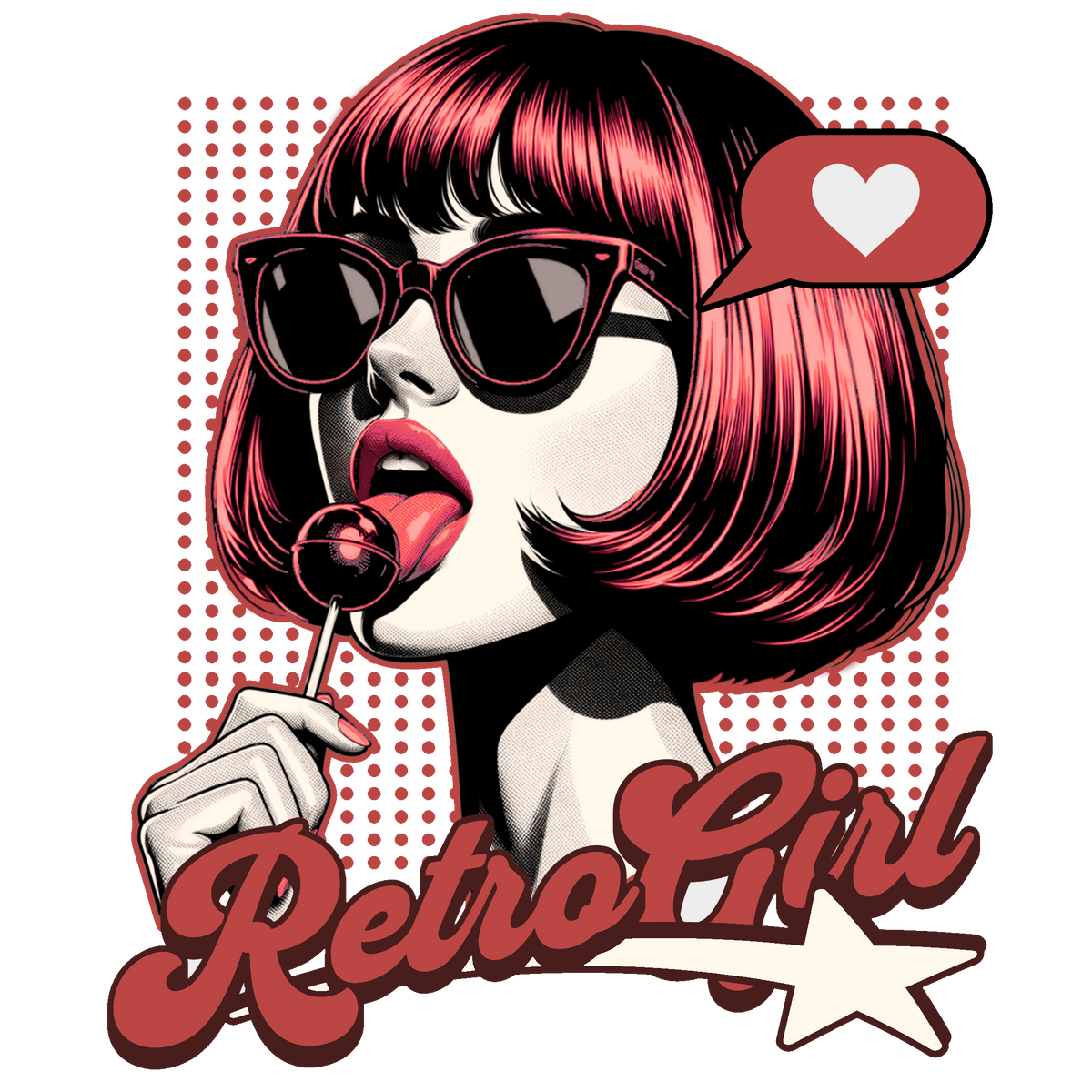 Retro Girl Lollipop T-Shirt | Vintage Pop Art Graphic Tee | Stylish Pin-Up Fashion Shirt