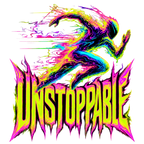Unstoppable Neon Runner T-Shirt – Acid Blur Fitness Graphic Tee